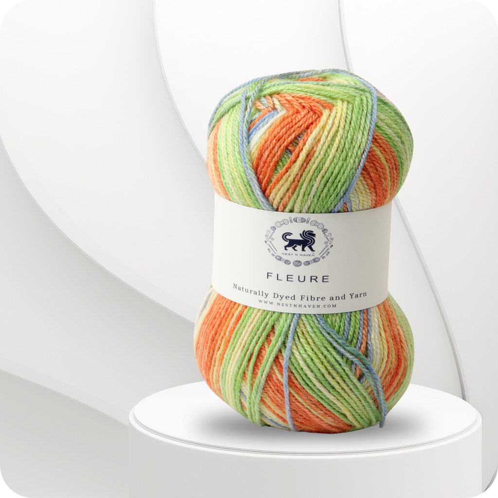 Fleure Hand Knitting and Crochet Yarn (100 gram) - Orange mix