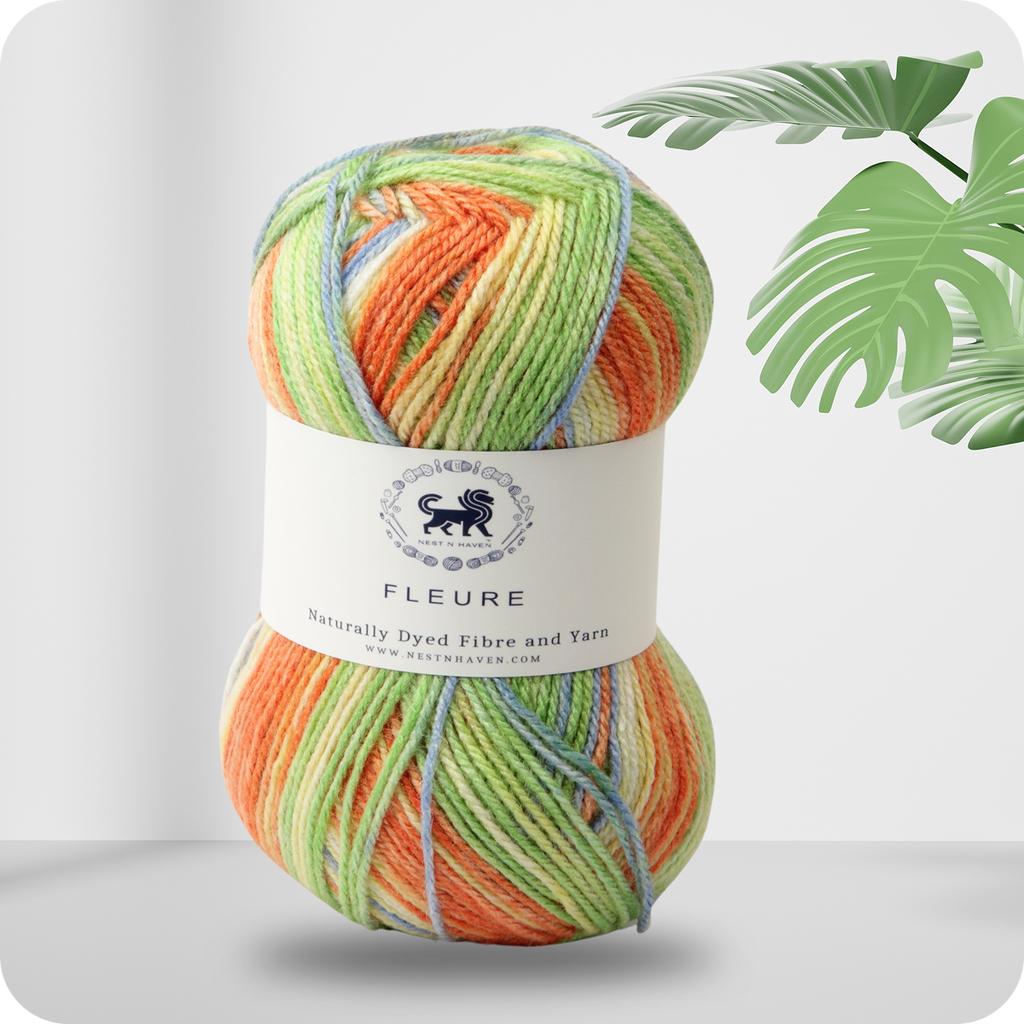 Fleure Hand Knitting and Crochet Yarn (100 gram) - Orange mix