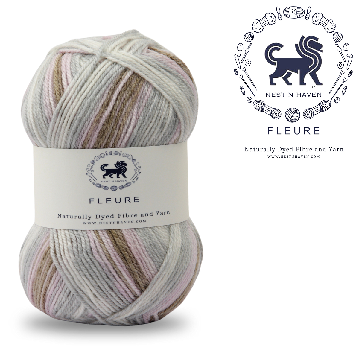 Fleure Hand Knitting and Crochet Yarn (100 gram) - White
