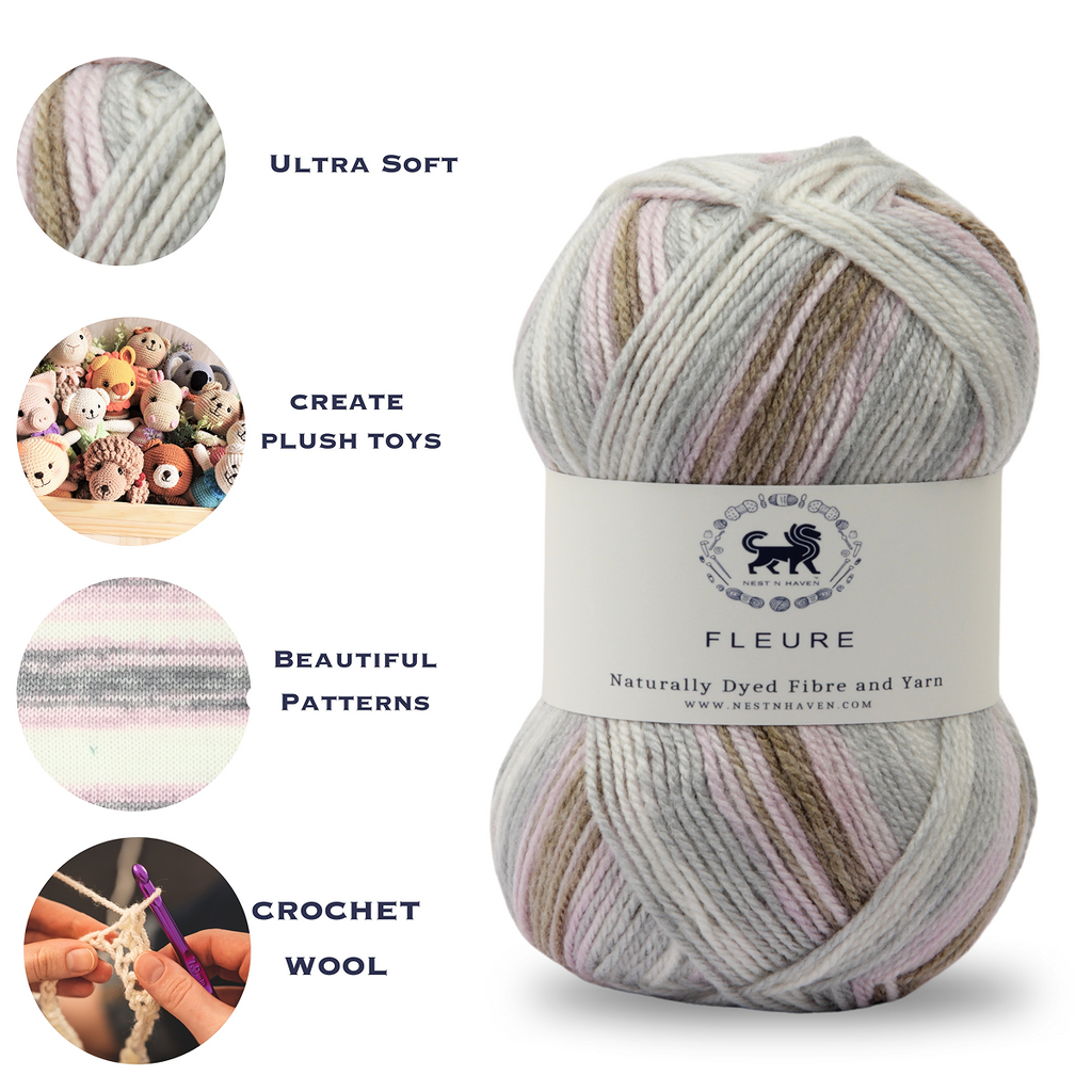 Fleure Hand Knitting and Crochet Yarn (100 gram) - White