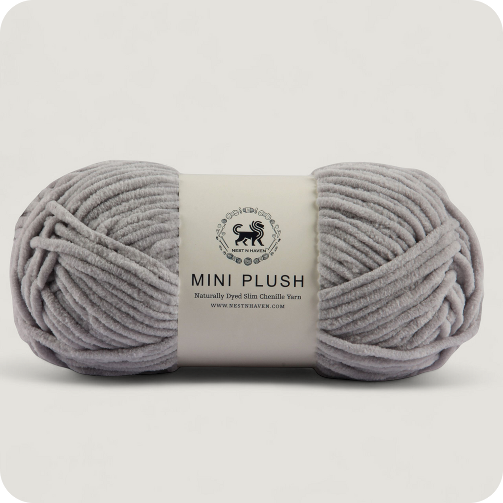 MINI Plush Chenille Yarn (100 gram) - Grey