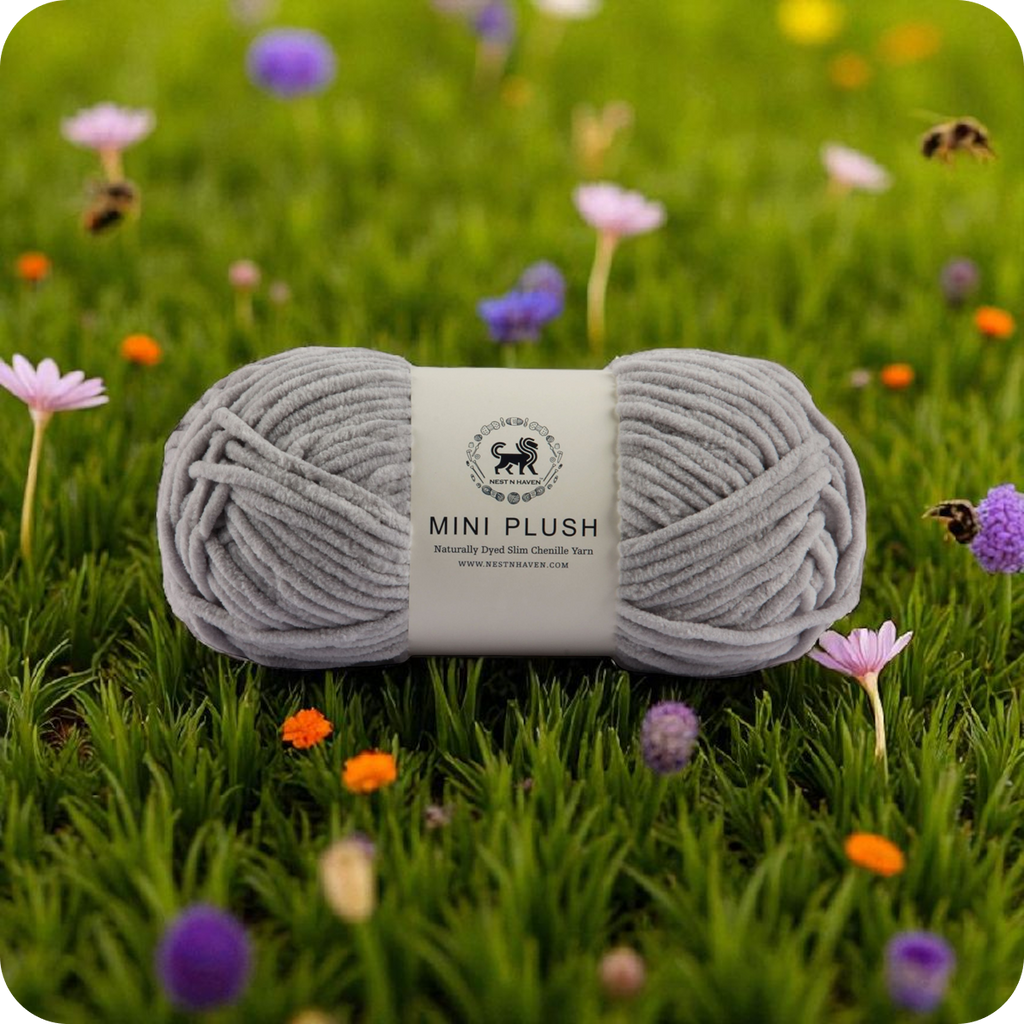 MINI Plush Chenille Yarn (100 gram) - Grey