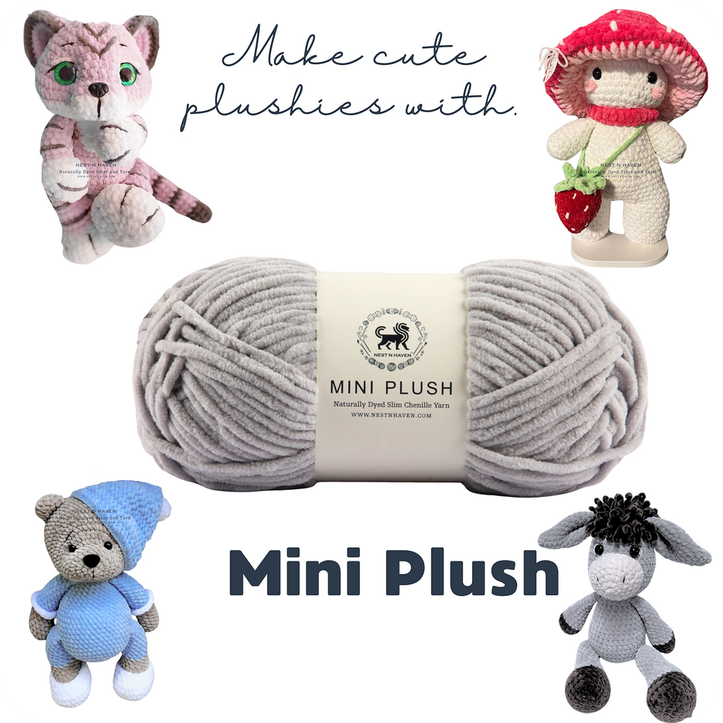 MINI Plush Chenille Yarn (100 gram) - Grey