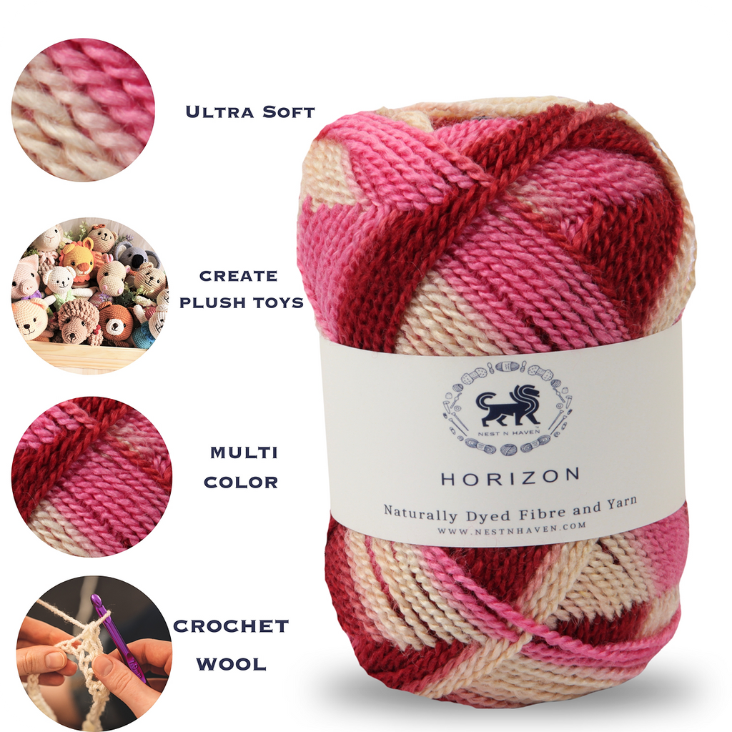 Horizon Naturally Dyed Fibre Yarn (100 gram) -  Multicolor 7