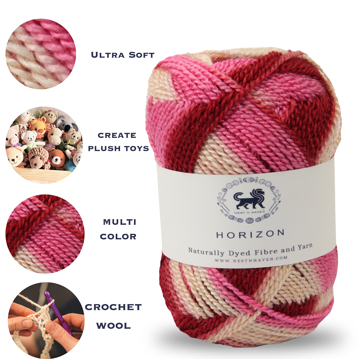 Horizon Naturally Dyed Fibre Yarn (100 gram) -  Multicolor 7