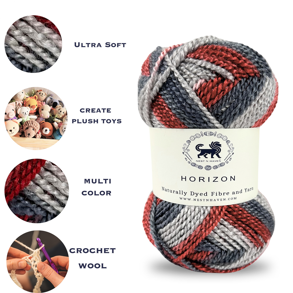 Horizon Naturally Dyed Fibre Yarn (100 gram) -  Multicolor 8