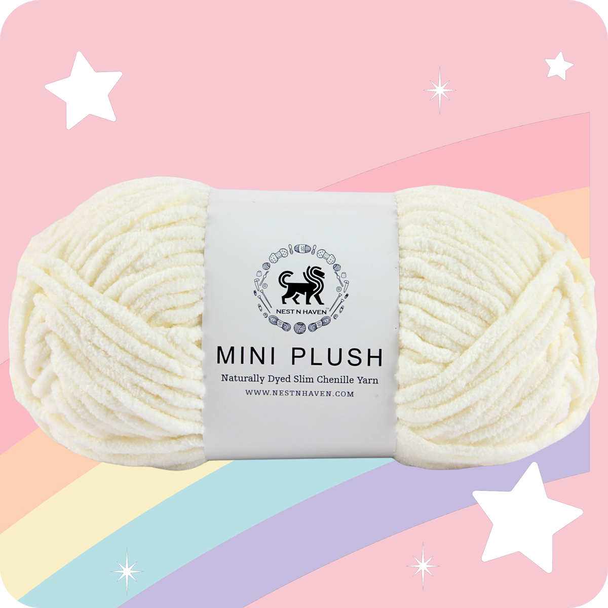 MINI Plush Chenille Yarn (100 gram) - Off White