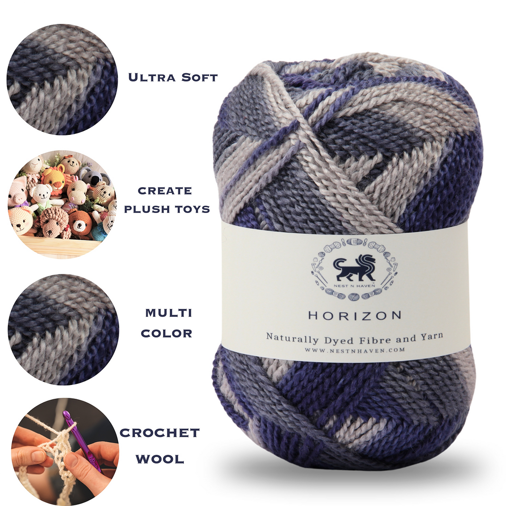 Horizon Naturally Dyed Fibre Yarn (100 gram) -  Multicolor 11