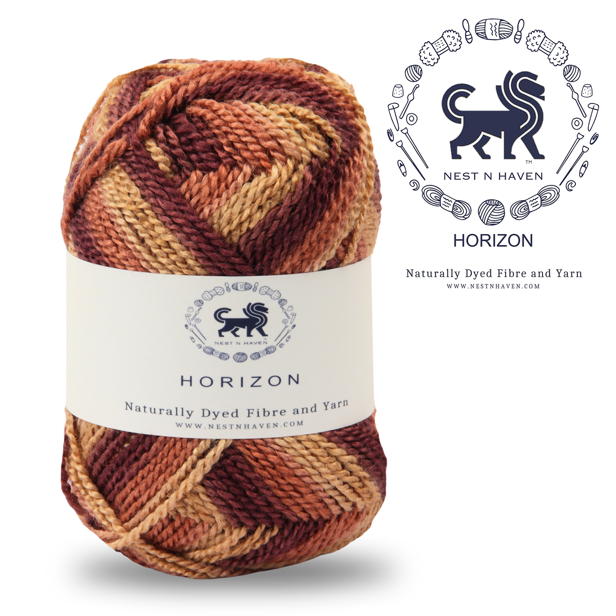 Horizon Naturally Dyed Fibre Yarn (100 gram) -  Multicolor 12