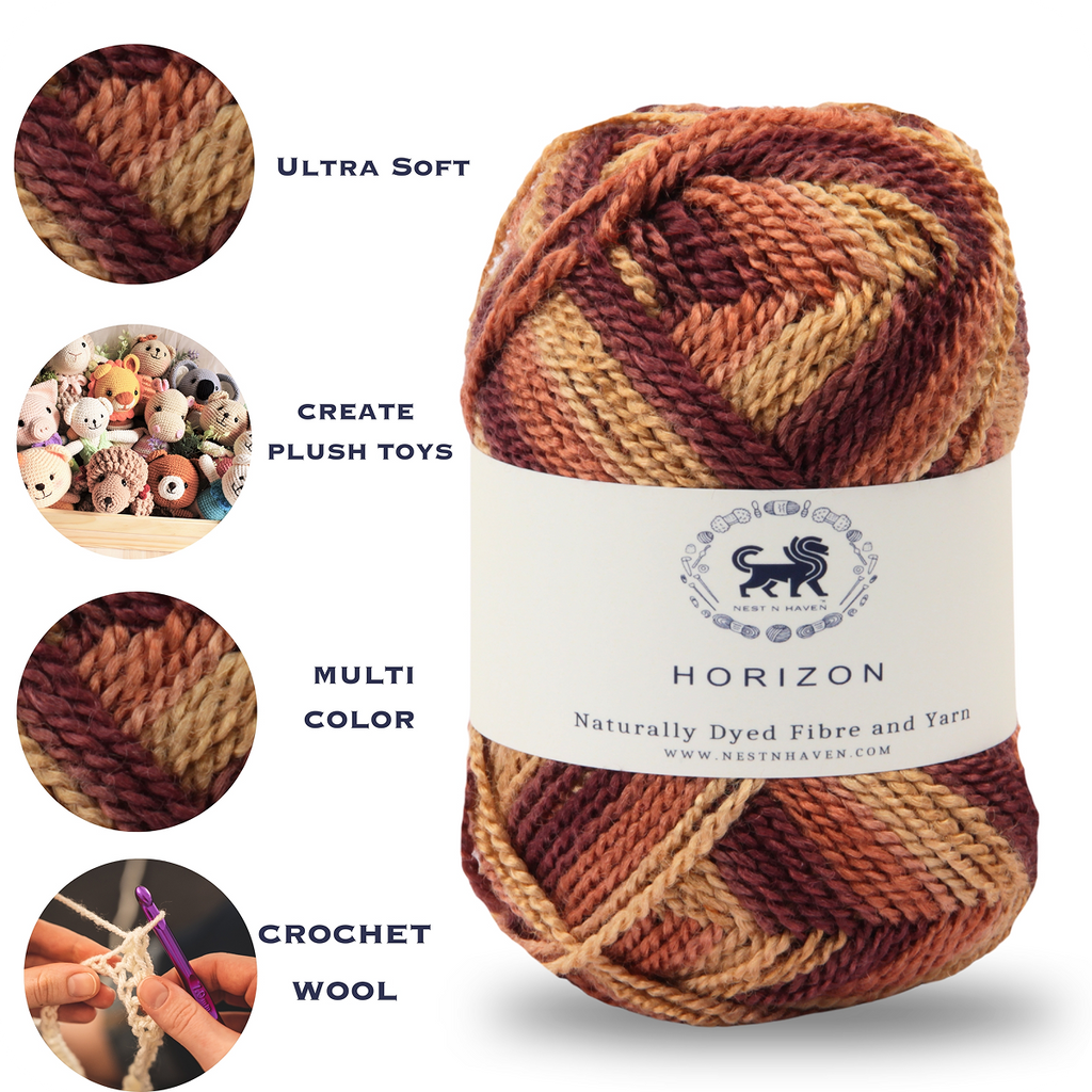 Horizon Naturally Dyed Fibre Yarn (100 gram) -  Multicolor 12