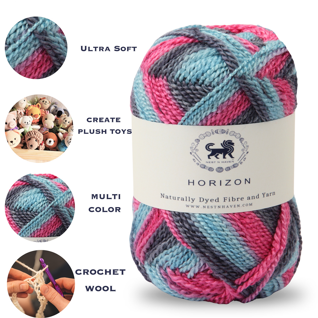 Horizon Naturally Dyed Fibre Yarn (100 gram) -  Multicolor 1