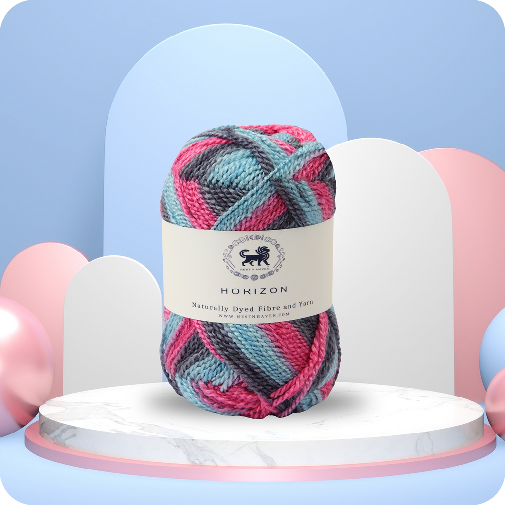 Horizon Naturally Dyed Fibre Yarn (100 gram) -  Multicolor 1