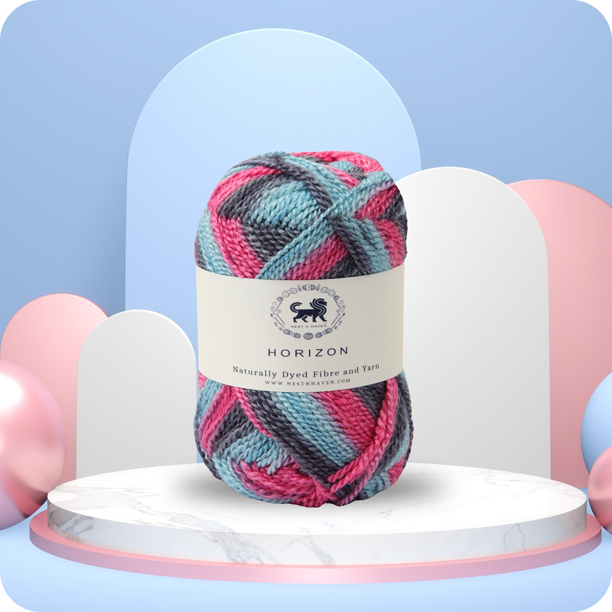 Horizon Naturally Dyed Fibre Yarn (100 gram) -  Multicolor 1
