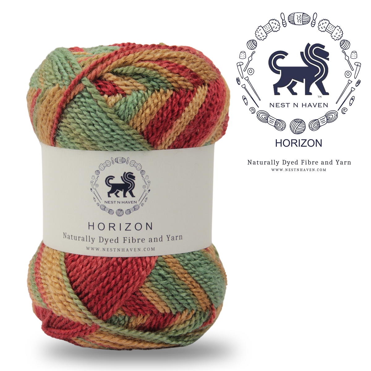 Horizon Naturally Dyed Fibre Yarn (100 gram) -  Multicolor 2