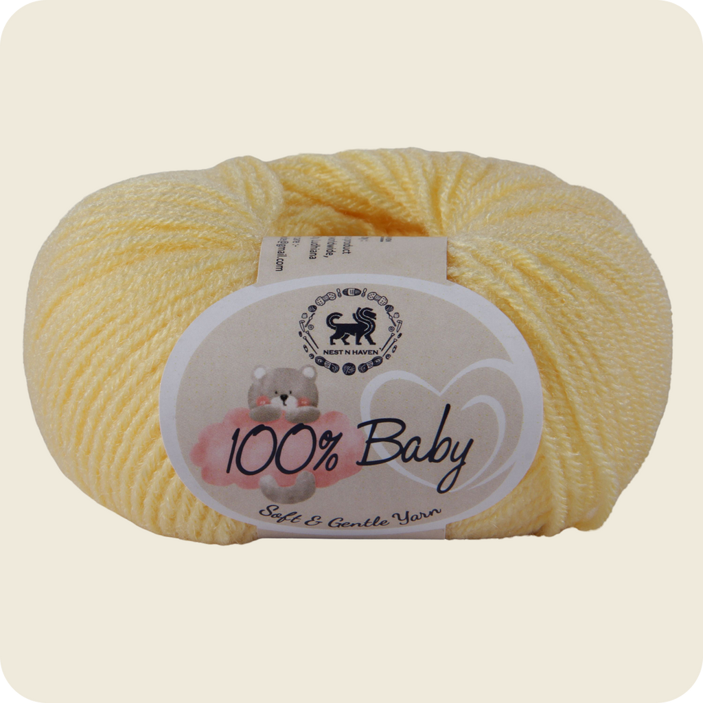 Baby  Yarn  pack of 6 (25gms x 6) 150 gram -  Lemon Yellow
