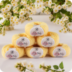 Baby  Yarn  pack of 6 (25gms x 6) 150 gram -  Lemon Yellow