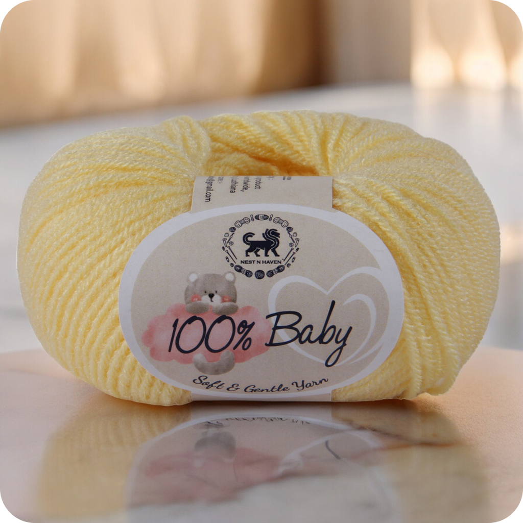 Baby  Yarn  pack of 6 (25gms x 6) 150 gram -  Lemon Yellow