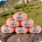 Baby  Yarn  pack of 6 (25gms x 6) 150 gram -  Light Peach