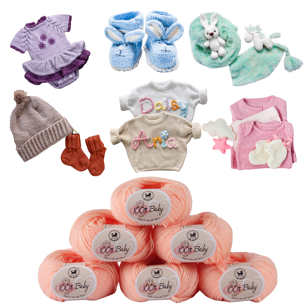 Baby  Yarn  pack of 6 (25gms x 6) 150 gram - Light Peach