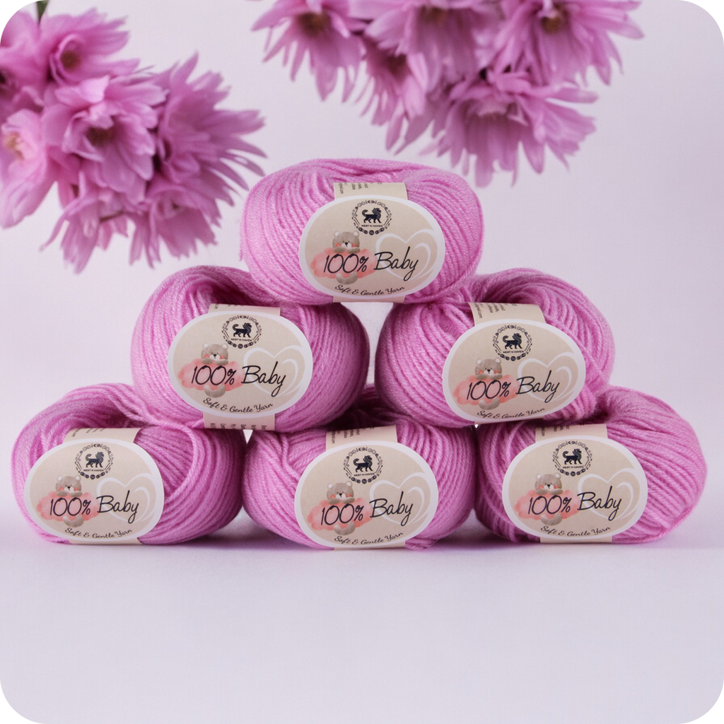 Baby  Yarn  pack of 6 (25gms x 6) 150 gram -  Lilac