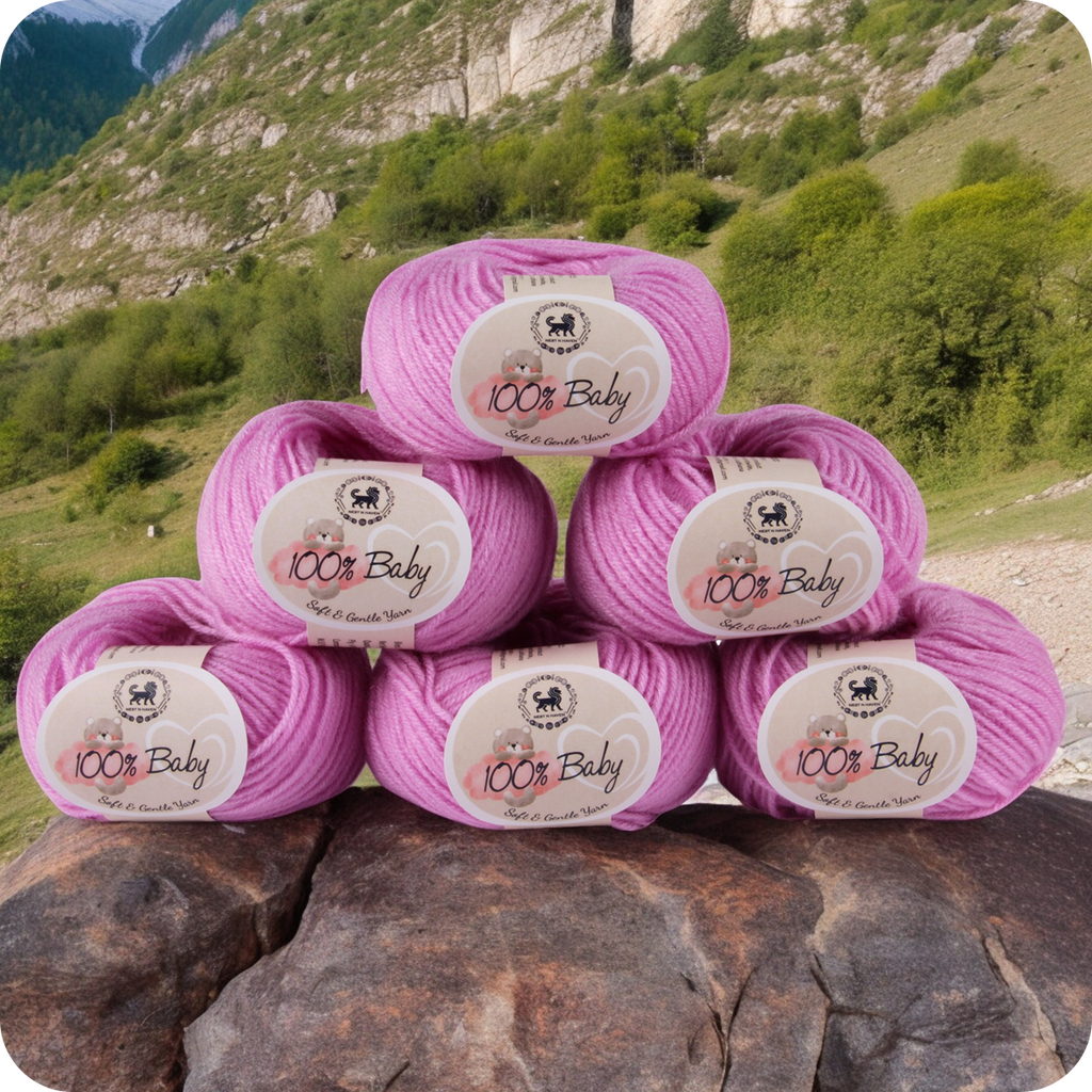 Baby  Yarn  pack of 6 (25gms x 6) 150 gram -  Lilac