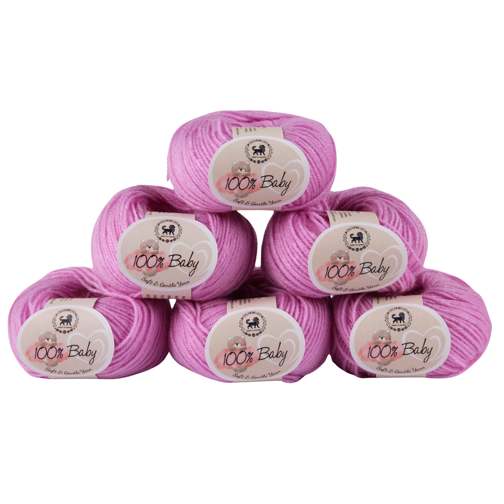 Baby  Yarn  pack of 6 (25gms x 6) 150 gram - Lilac
