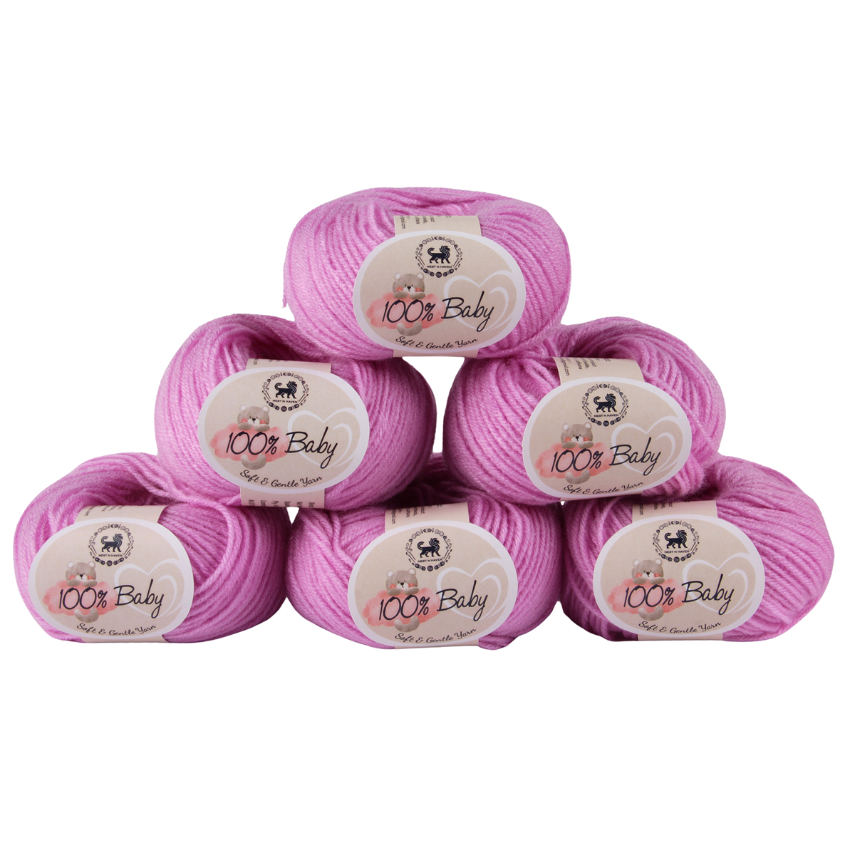 Baby  Yarn  pack of 6 (25gms x 6) 150 gram - Lilac