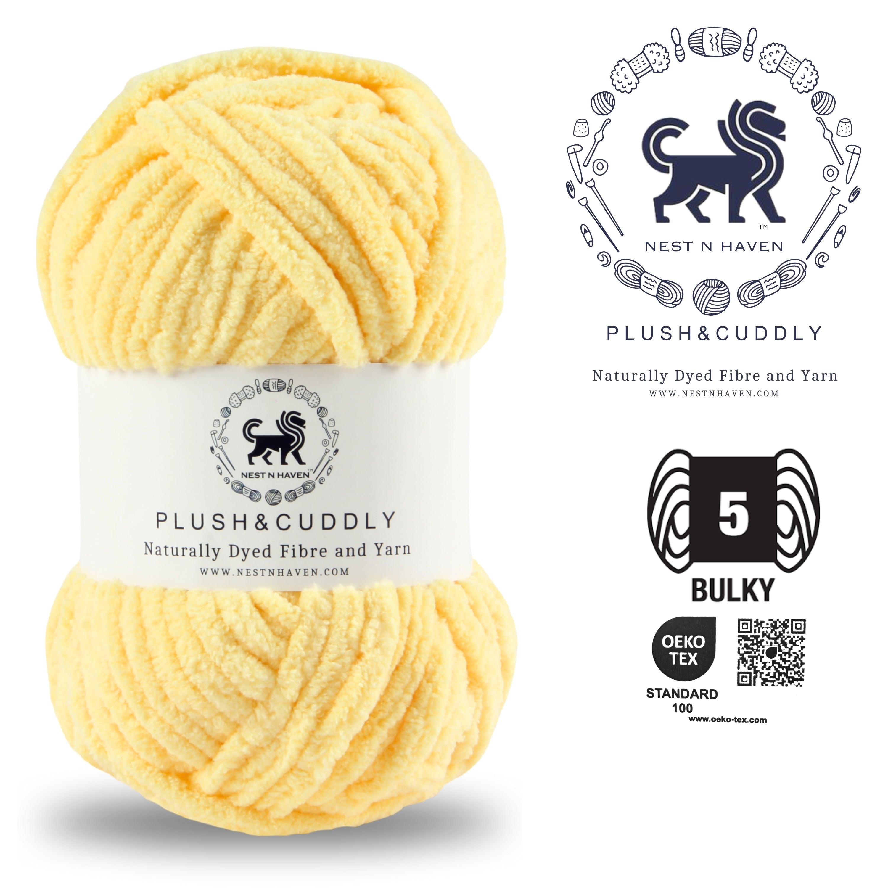 Plush and Cuddly Yarn (100 gram) - Lemon Yellow