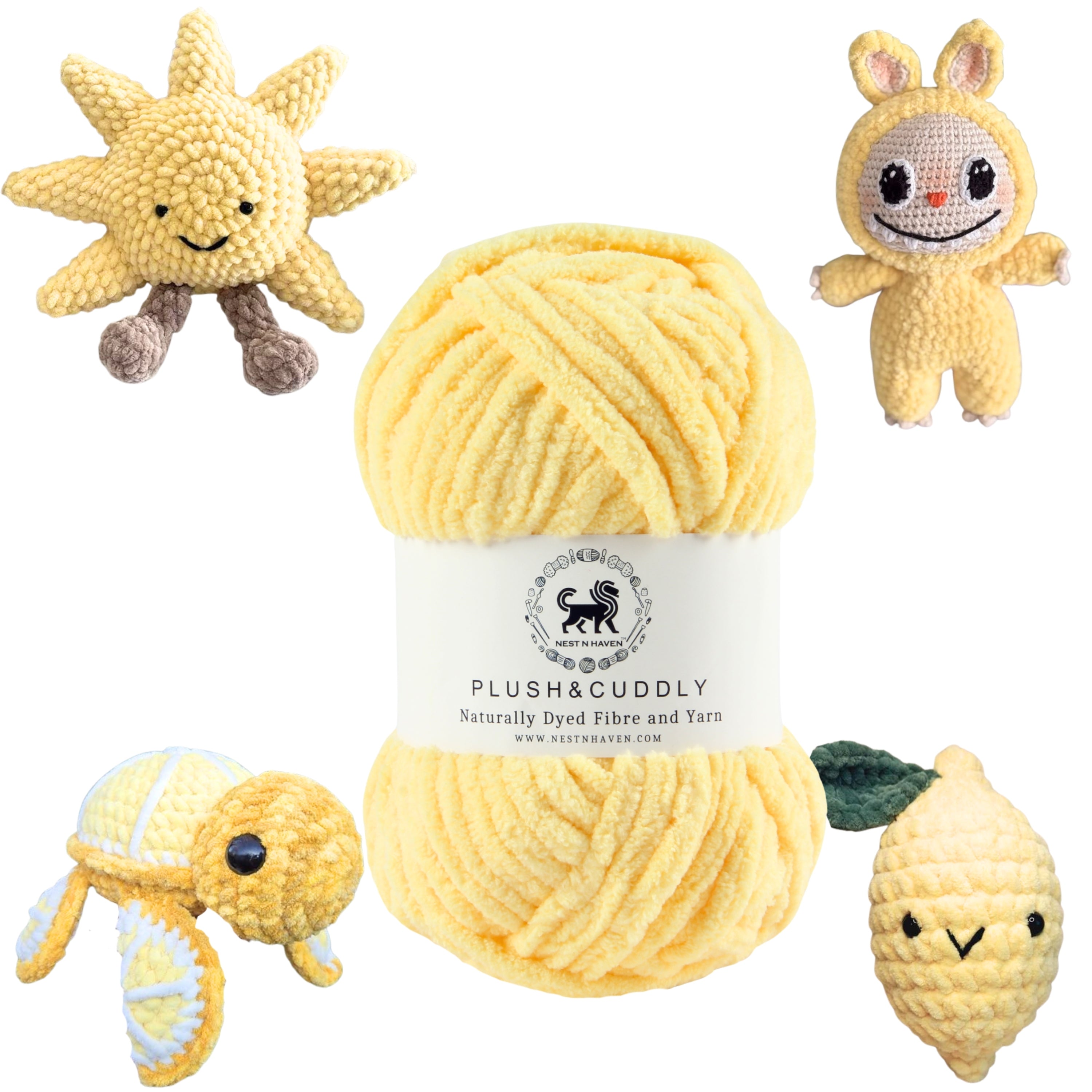 Plush and Cuddly Yarn (100 gram) - Lemon Yellow
