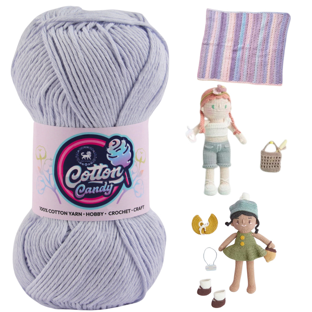 Cotton Candy Cotton Yarn (100 gram) - Light Gray