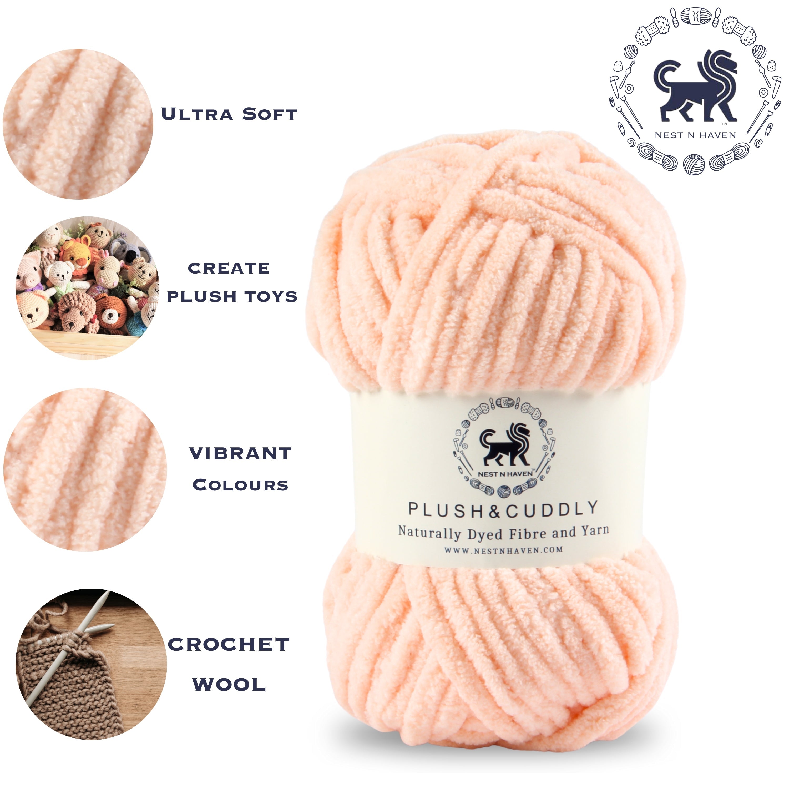 Plush and Cuddly Yarn (100 gram) - Light Peach