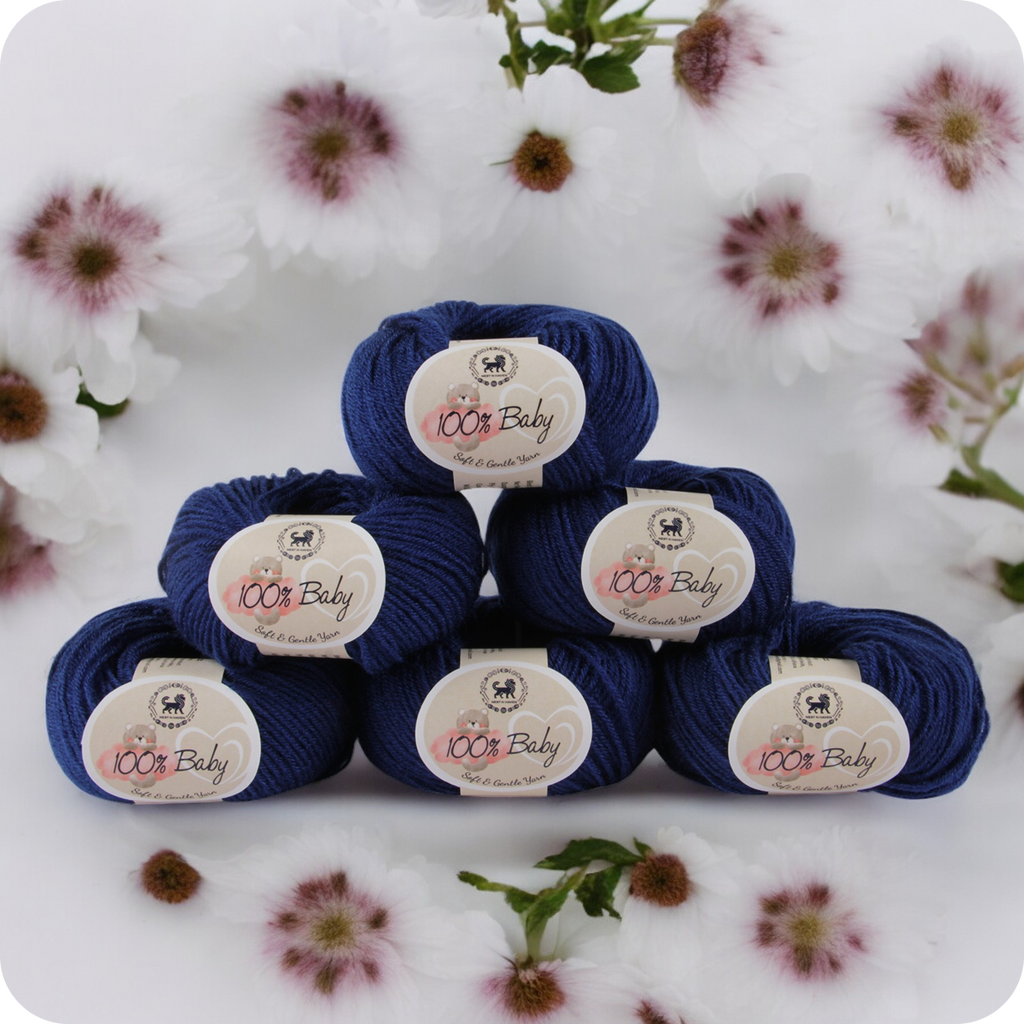 Baby  Yarn  pack of 6 (25gms x 6) 150 gram -  Midnight Blue
