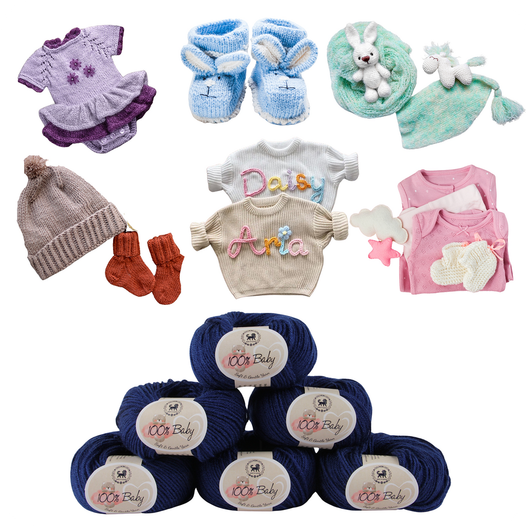 Baby  Yarn  pack of 6 (25gms x 6) 150 gram -  Midnight Blue