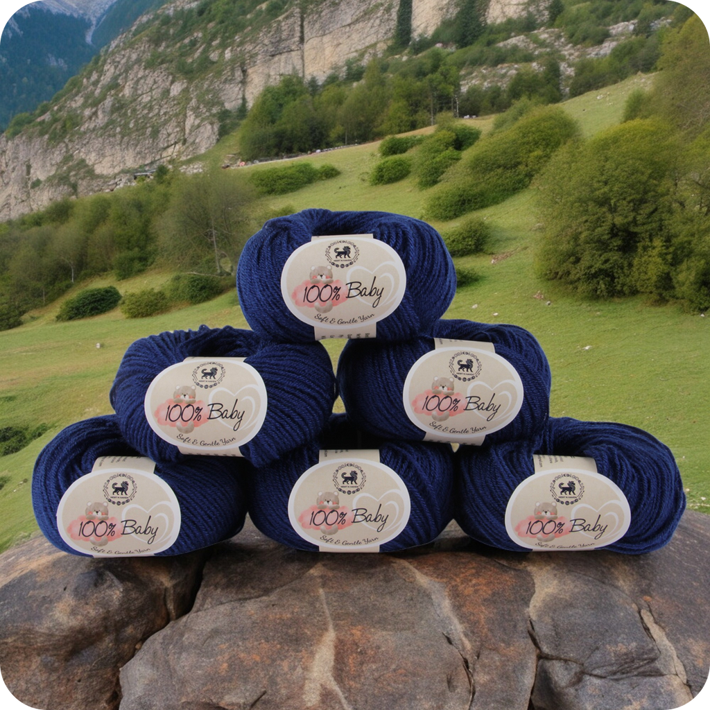 Baby  Yarn  pack of 6 (25gms x 6) 150 gram -  Midnight Blue