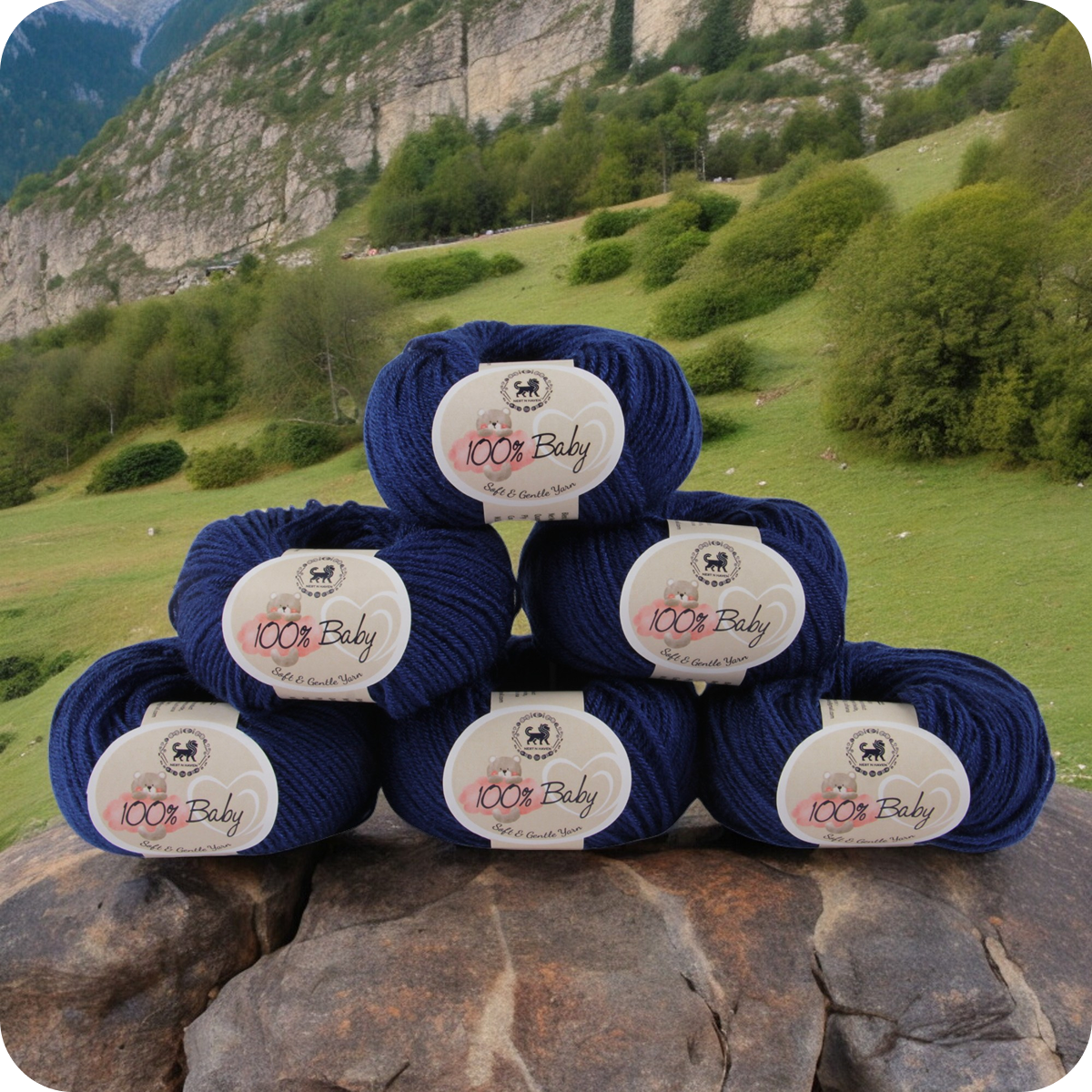 Baby  Yarn  pack of 6 (25gms x 6) 150 gram -  Midnight Blue