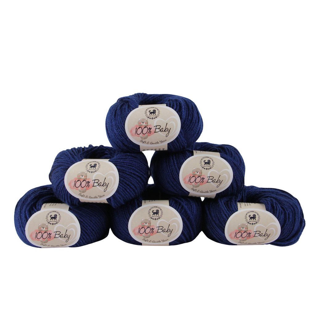 Baby  Yarn  pack of 6 (25gms x 6) 150 gram - Midnight Blue