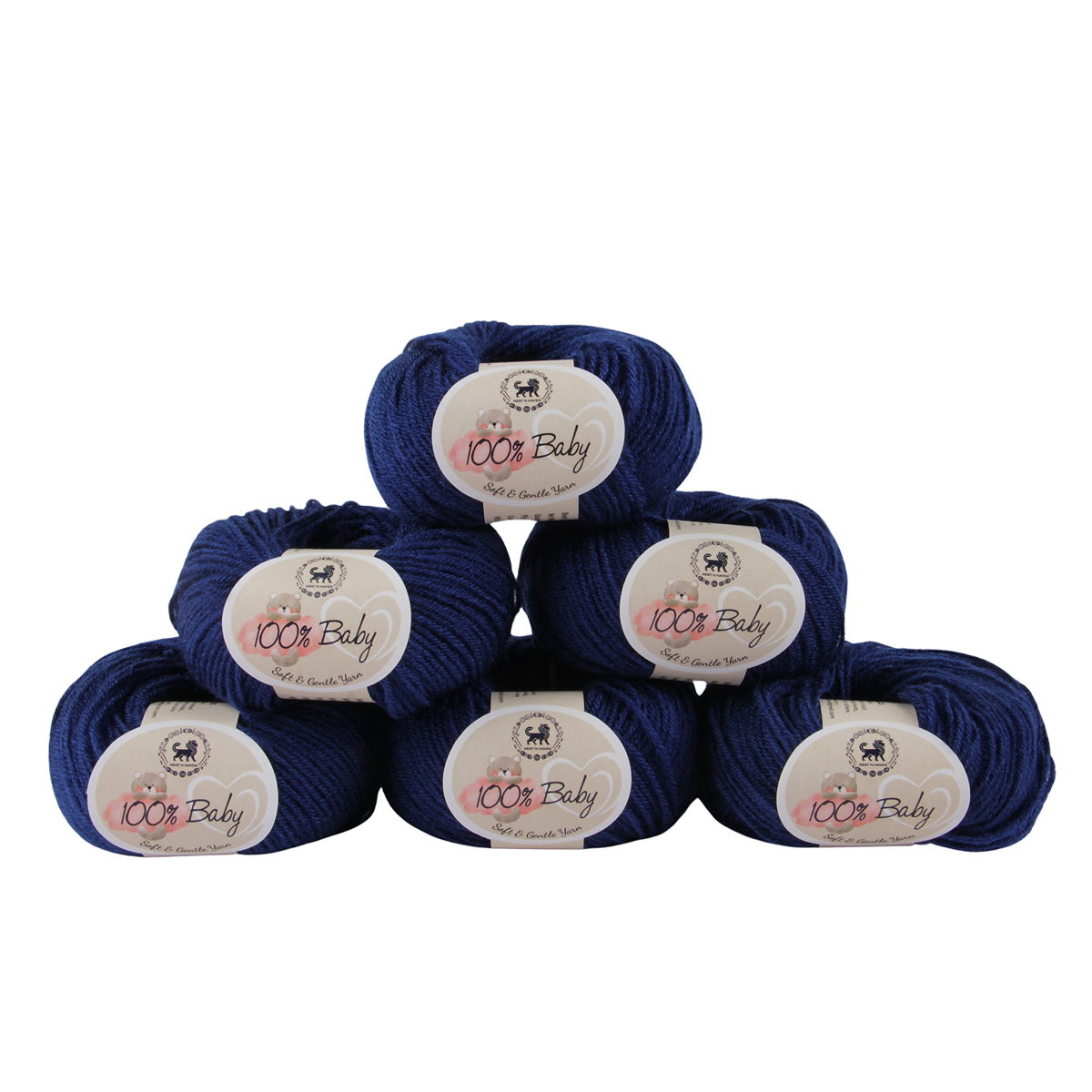 Baby  Yarn  pack of 6 (25gms x 6) 150 gram - Midnight Blue