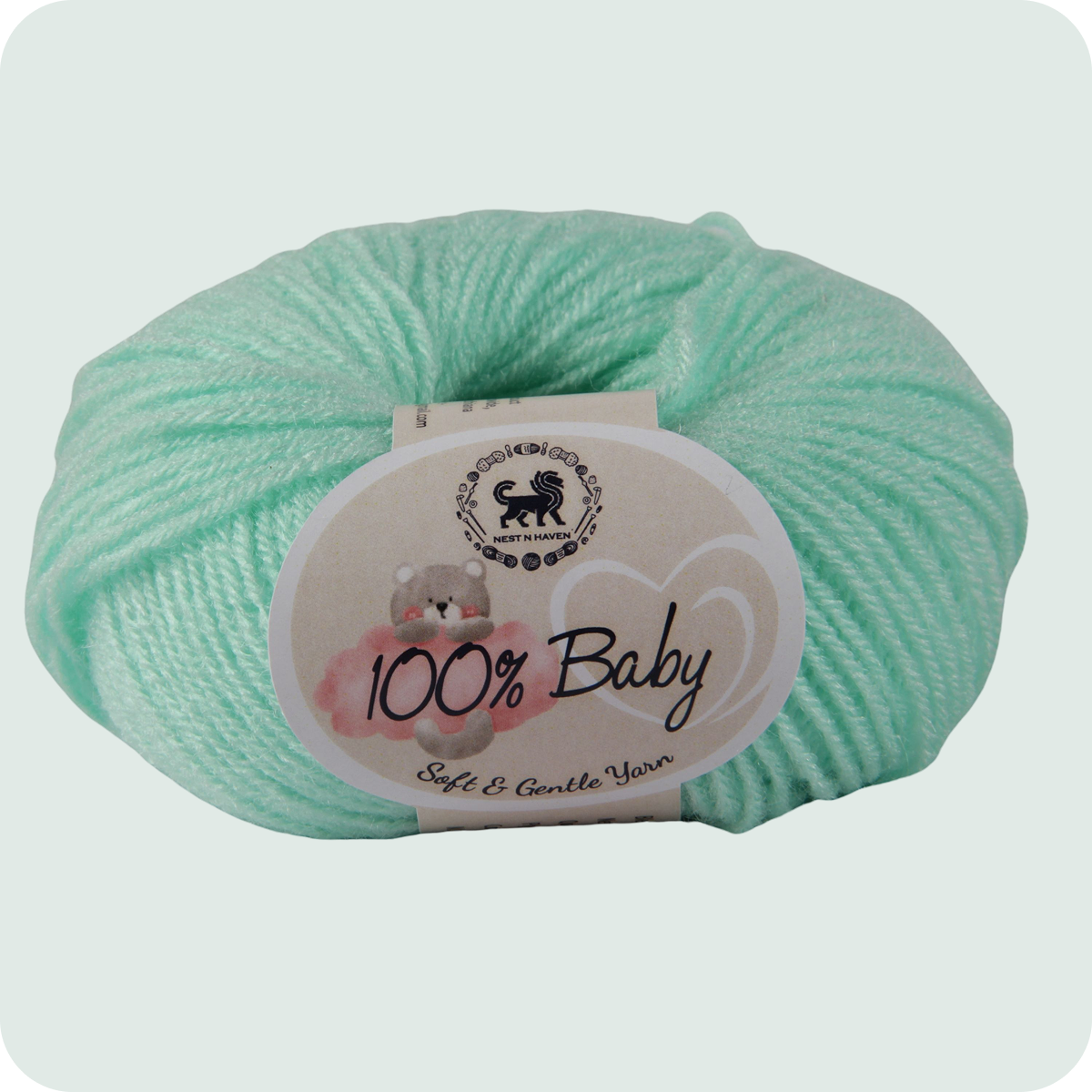 Baby  Yarn  pack of 6 (25gms x 6) 150 gram -  Mint Green