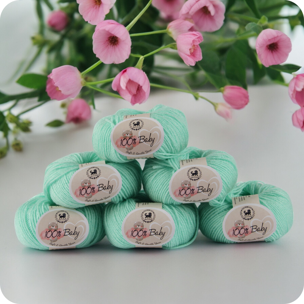 Baby  Yarn  pack of 6 (25gms x 6) 150 gram -  Mint Green