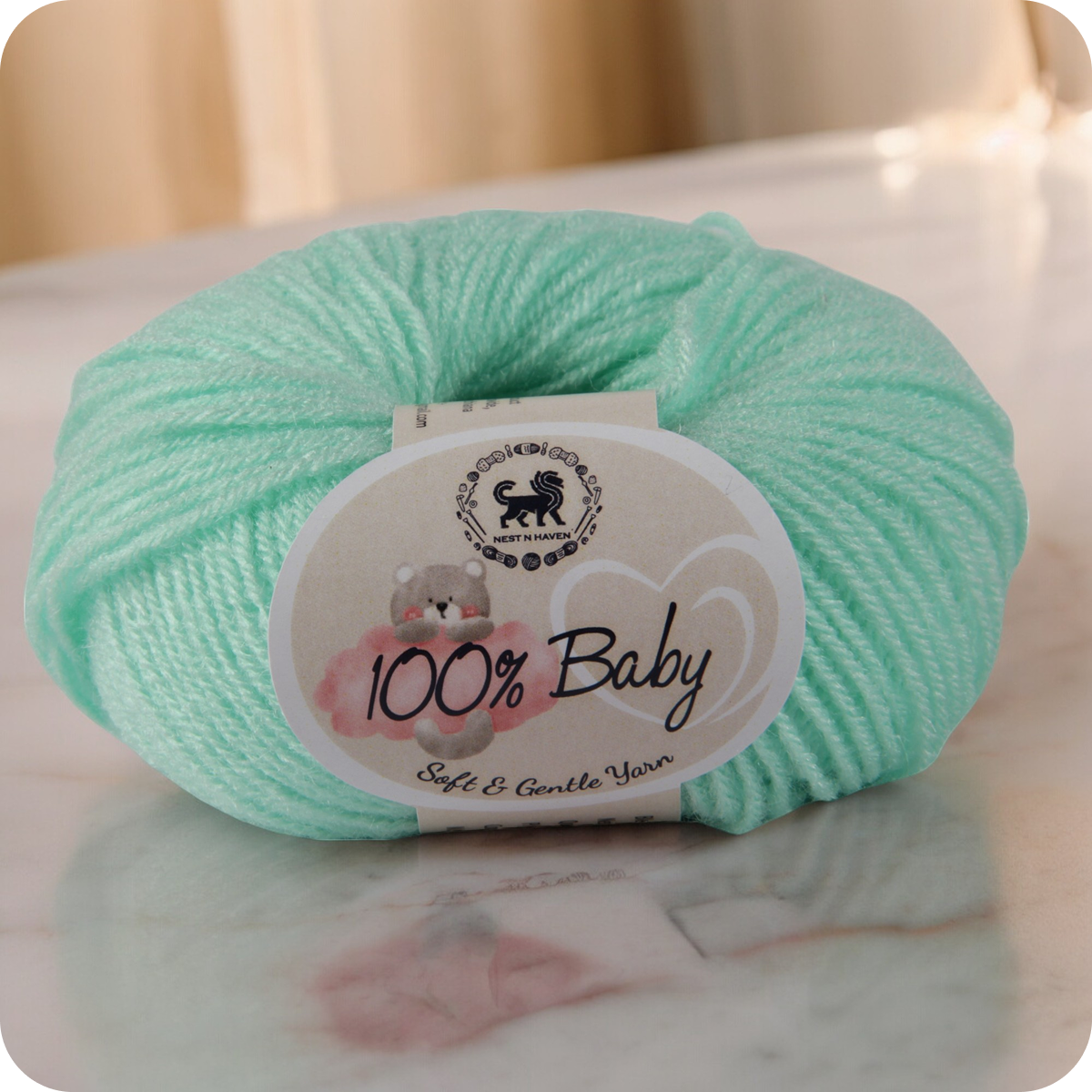 Baby  Yarn  pack of 6 (25gms x 6) 150 gram -  Mint Green