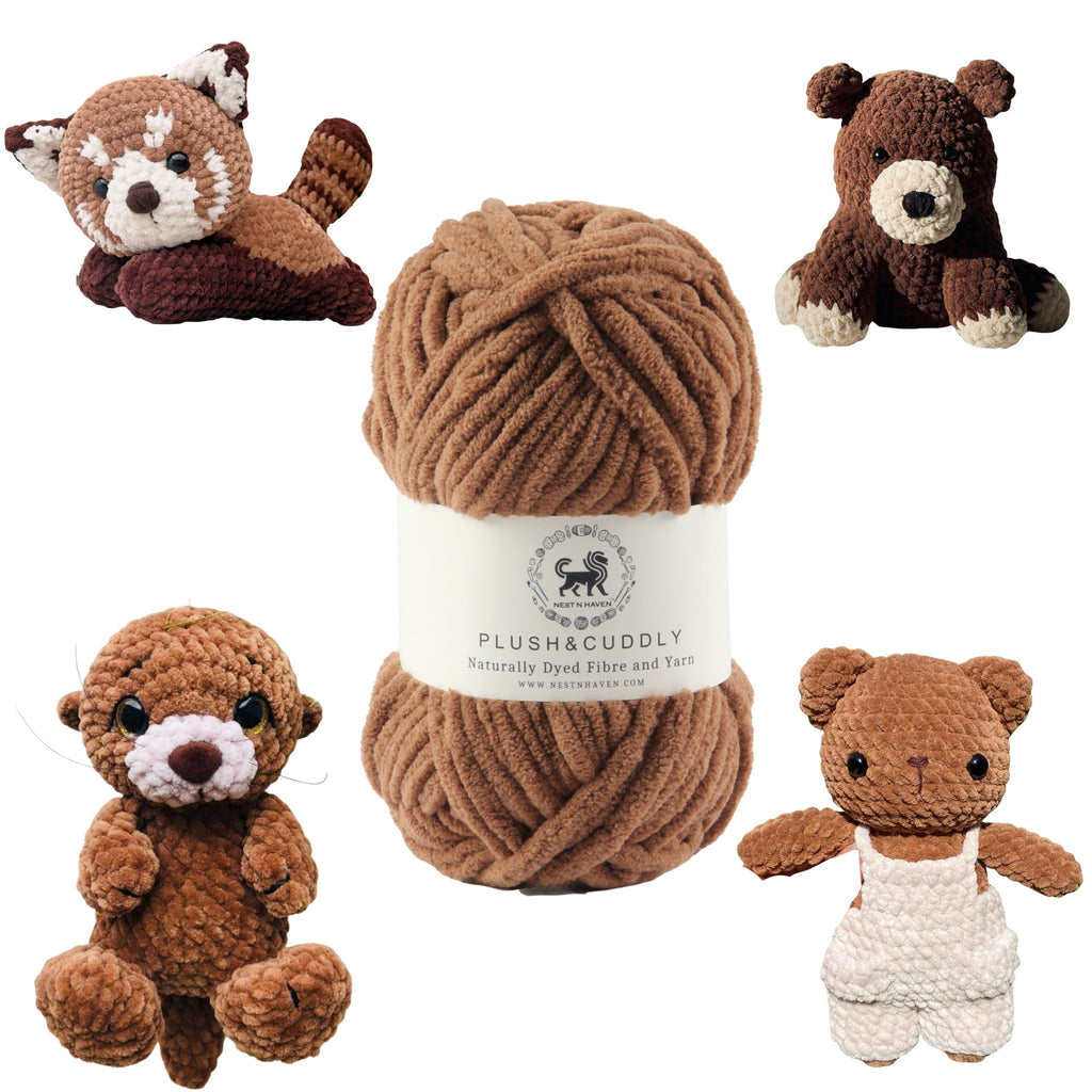 Plush and Cuddly Yarn (100 gram) - Milk Chocolate Brown