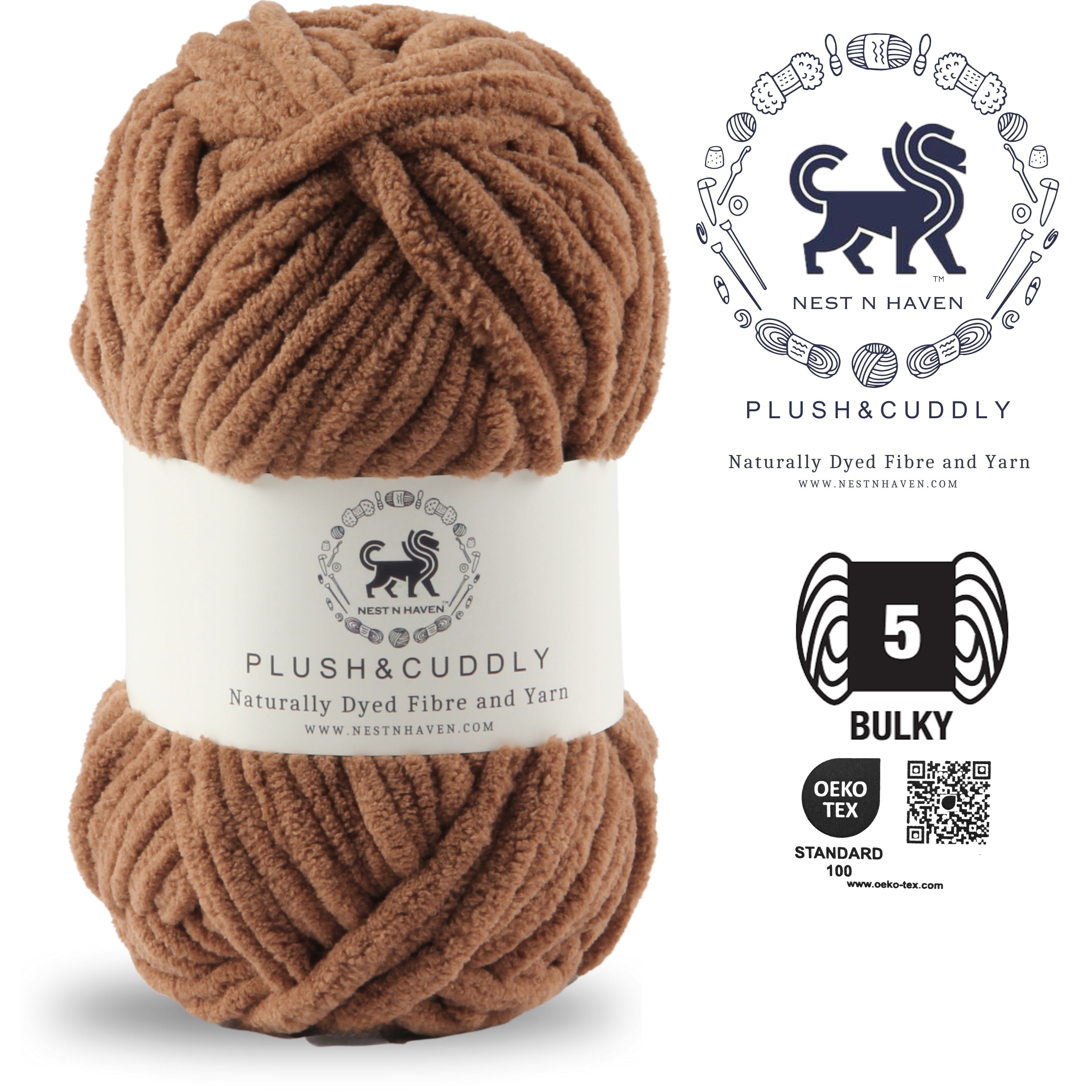Plush and Cuddly Yarn (100 gram) - Milk Chocolate Brown