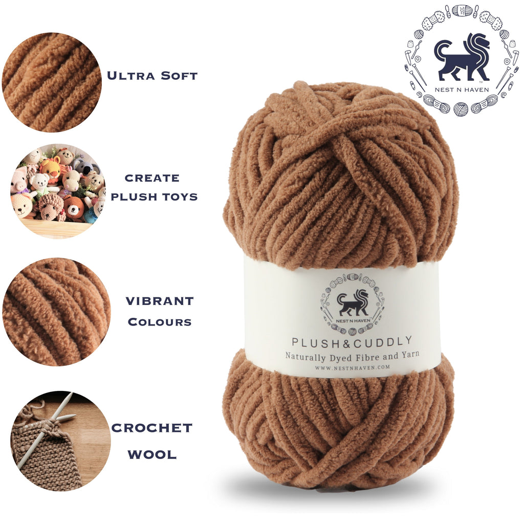 Plush and Cuddly Yarn (100 gram) - Milk Chocolate Brown