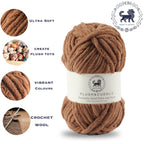 Plush and Cuddly Yarn (100 gram) - Milk Chocolate Brown