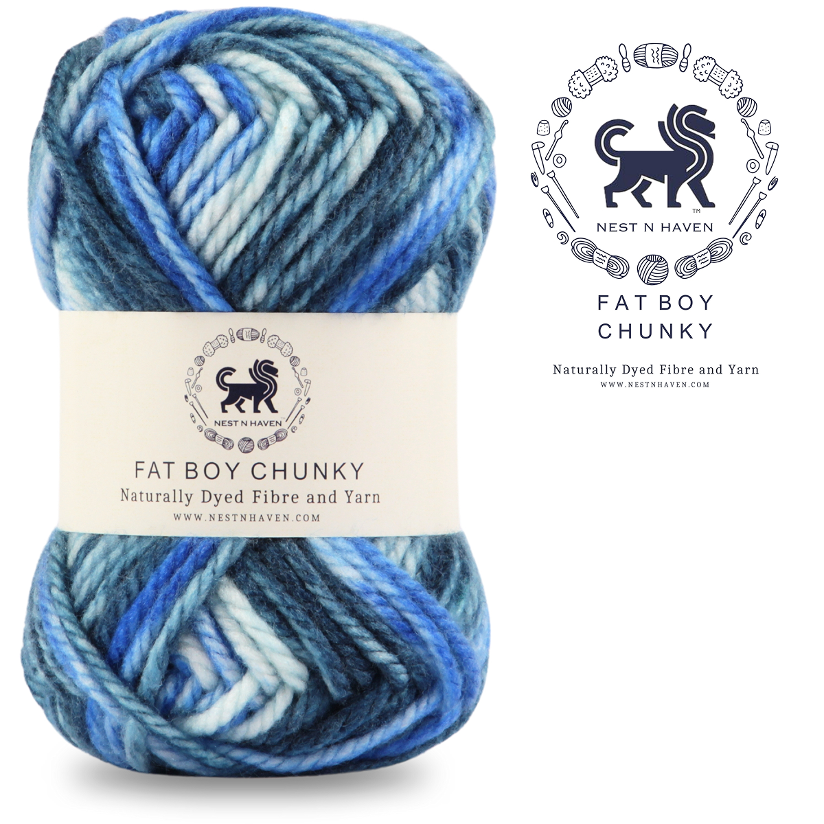 Fatboy Chunky Naturally Dyed Fibre Yarn (100 gram) - Multicolor 10