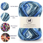 Fatboy Chunky Naturally Dyed Fibre Yarn (100 gram) - Multicolor 10