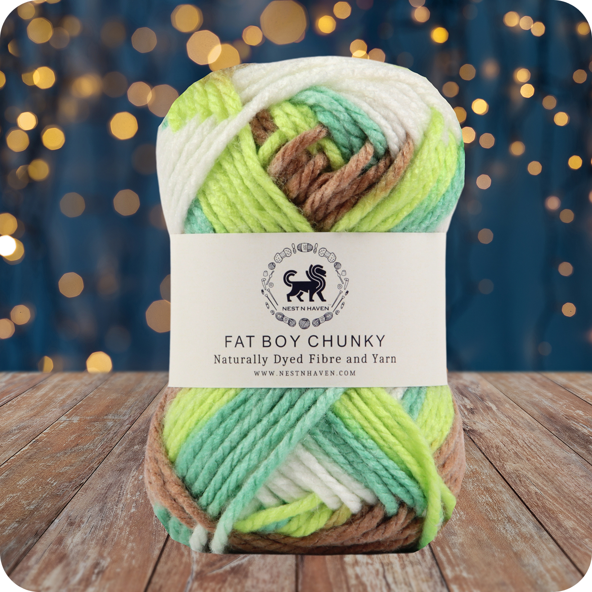 Fatboy Chunky Naturally Dyed Fibre Yarn (100 gram) - Multicolor 1
