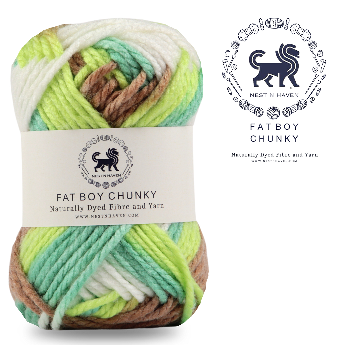 Fatboy Chunky Naturally Dyed Fibre Yarn (100 gram) - Multicolor 1