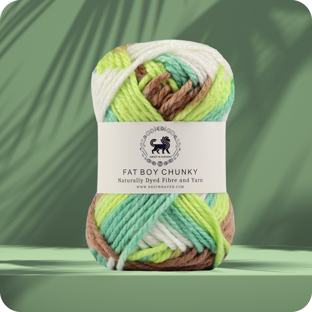 Fatboy Chunky Naturally Dyed Fibre Yarn (100 gram) - Multicolor 1