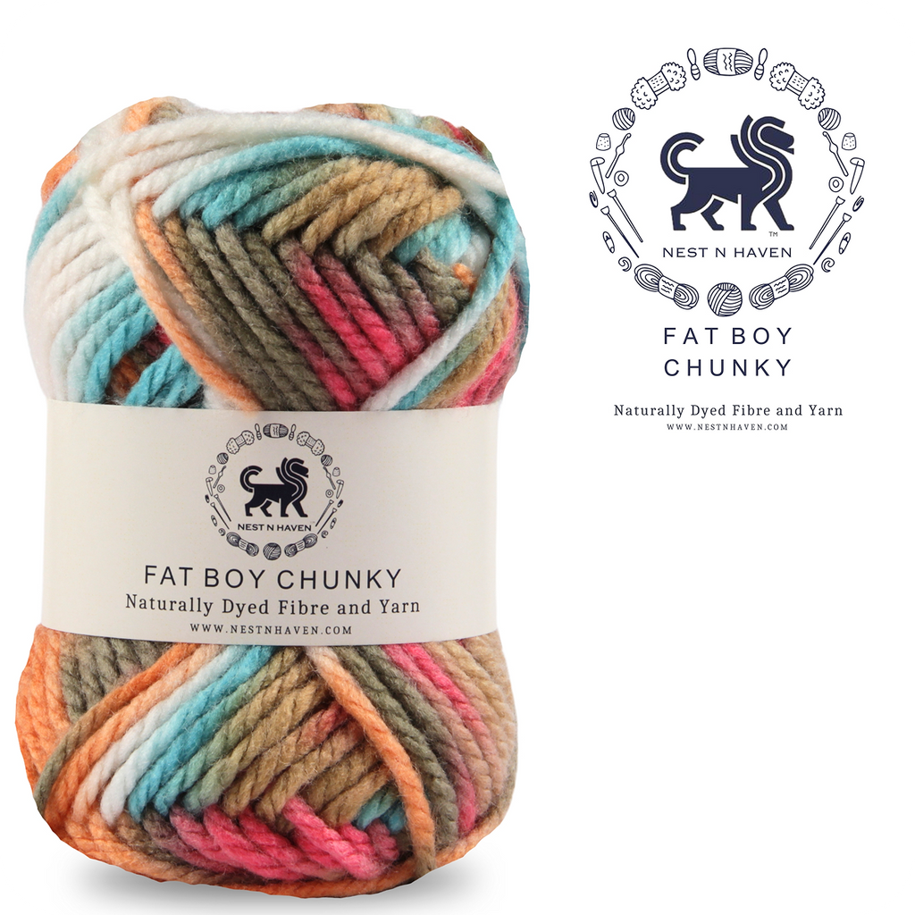 Fatboy Chunky Naturally Dyed Fibre Yarn (100 gram) - Multicolor 11
